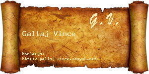 Gallaj Vince névjegykártya